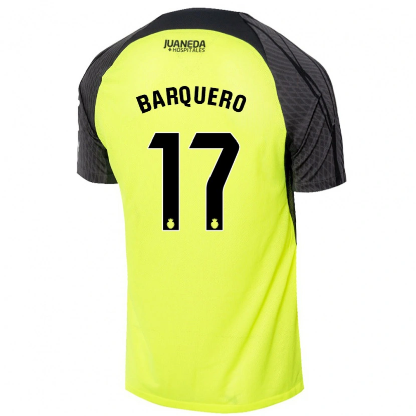 Danxen Barn Adrián Barquero #17 Fluorescerende Grønn Svart Bortetrøye Drakt Trøye 2024/25 Skjorter T-Skjorte