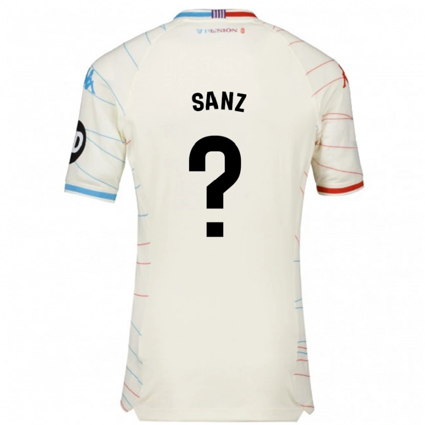 Danxen Barn David Sanz #0 Hvit Rød Blå Bortetrøye Drakt Trøye 2024/25 Skjorter T-Skjorte