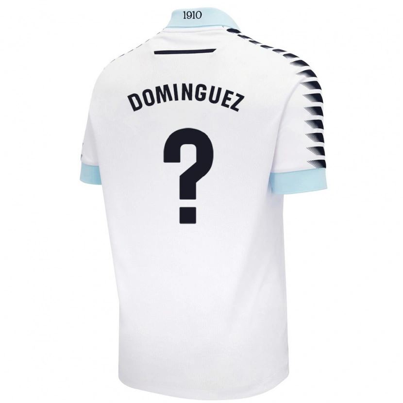 Danxen Barn Rubén Domínguez #0 Hvit Blå Bortetrøye Drakt Trøye 2024/25 Skjorter T-Skjorte