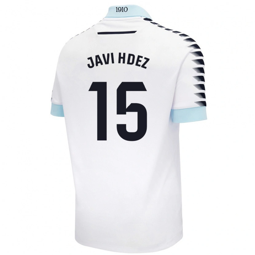 Danxen Barn Javi Hernández #15 Hvit Blå Bortetrøye Drakt Trøye 2024/25 Skjorter T-Skjorte