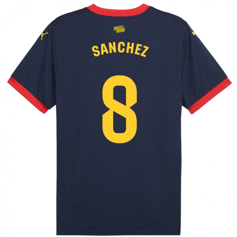 Danxen Barn Miguel Ángel Sánchez #8 Marine Rød Bortetrøye Drakt Trøye 2024/25 Skjorter T-Skjorte
