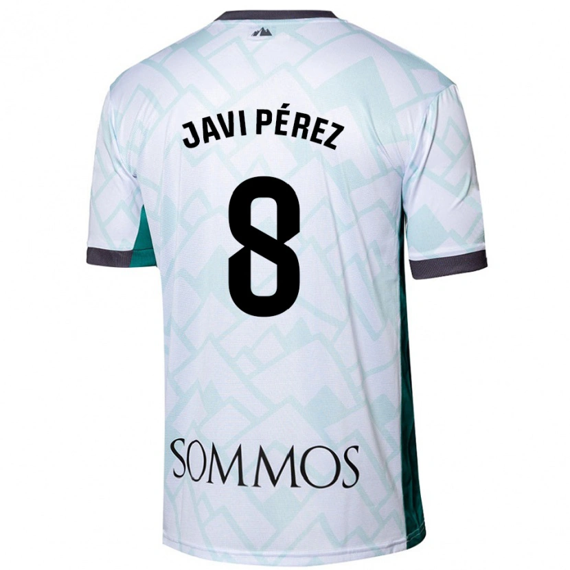 Danxen Barn Javi Pérez #8 Hvit Grønn Bortetrøye Drakt Trøye 2024/25 Skjorter T-Skjorte