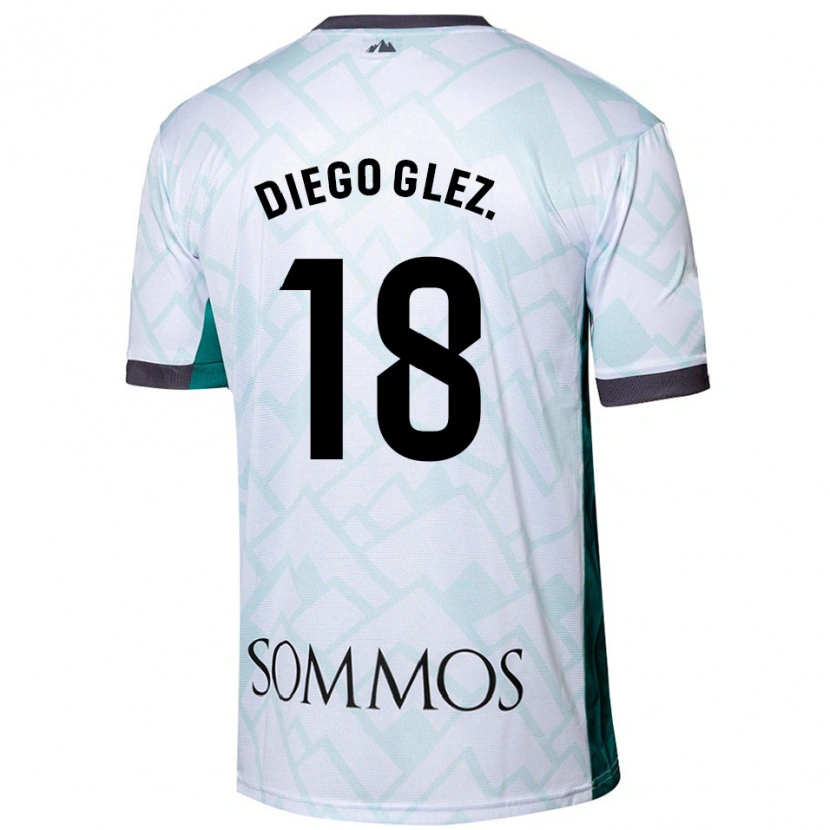 Danxen Barn Diego González #18 Hvit Grønn Bortetrøye Drakt Trøye 2024/25 Skjorter T-Skjorte