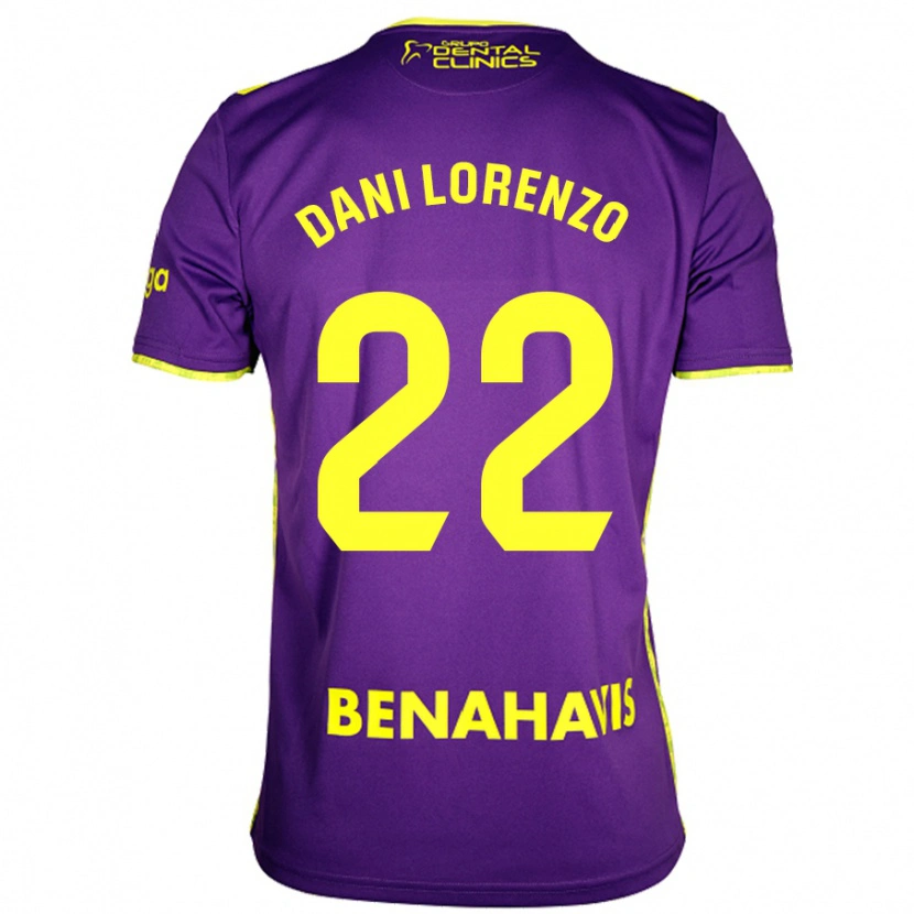 Danxen Barn Dani Lorenzo #22 Lilla Gul Bortetrøye Drakt Trøye 2024/25 Skjorter T-Skjorte