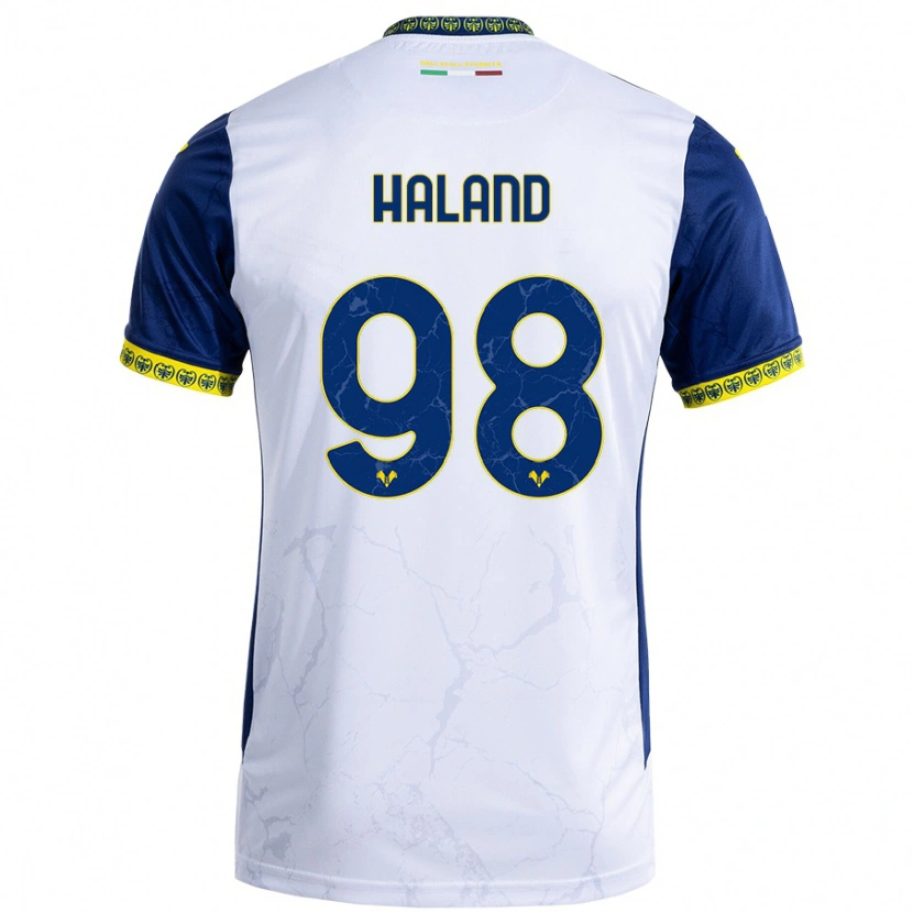 Danxen Barn Benedicte Iversen Håland #98 Hvit Blå Bortetrøye Drakt Trøye 2024/25 Skjorter T-Skjorte