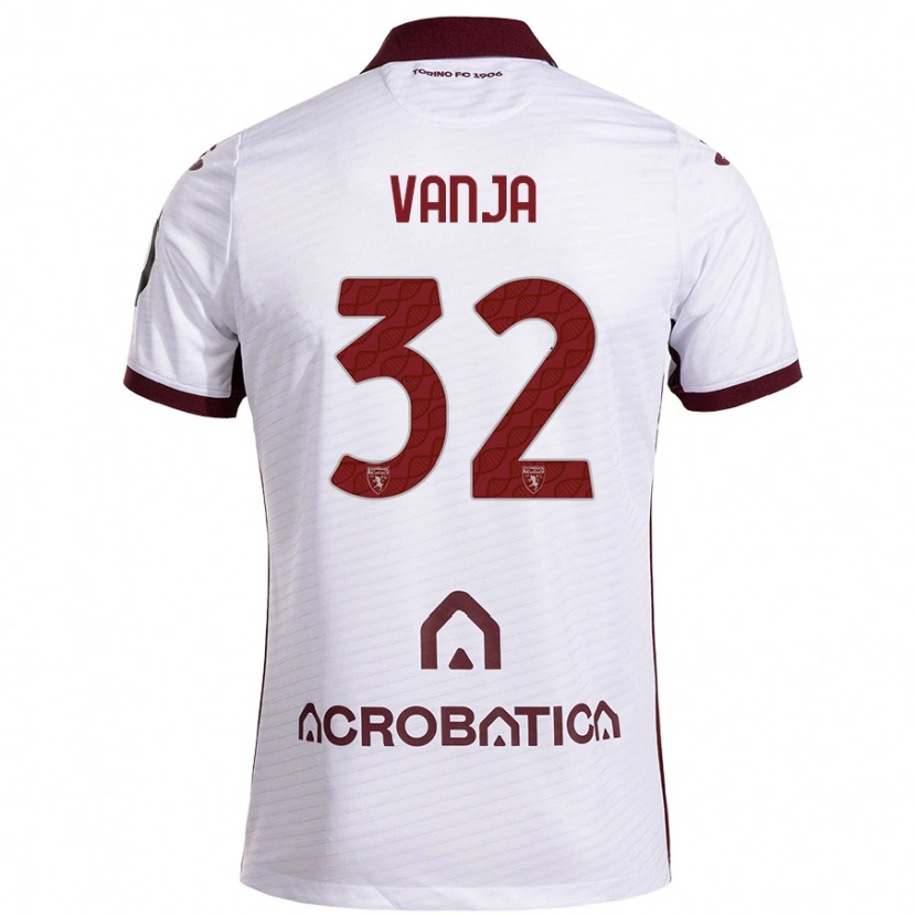 Danxen Barn Vanja Milinković-Savić #32 Hvit Rødbrun Bortetrøye Drakt Trøye 2024/25 Skjorter T-Skjorte