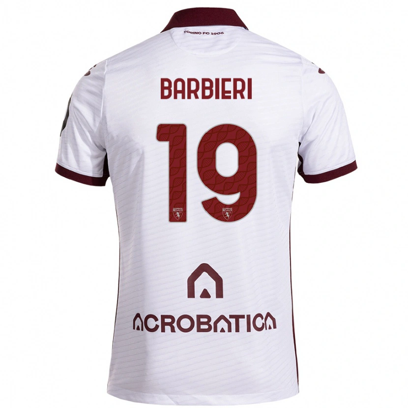 Danxen Barn Raffaella Barbieri #19 Hvit Rødbrun Bortetrøye Drakt Trøye 2024/25 Skjorter T-Skjorte