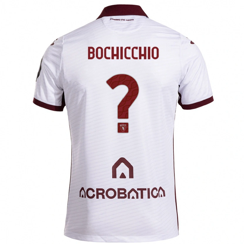 Danxen Barn Francesco Bochicchio #0 Hvit Rødbrun Bortetrøye Drakt Trøye 2024/25 Skjorter T-Skjorte