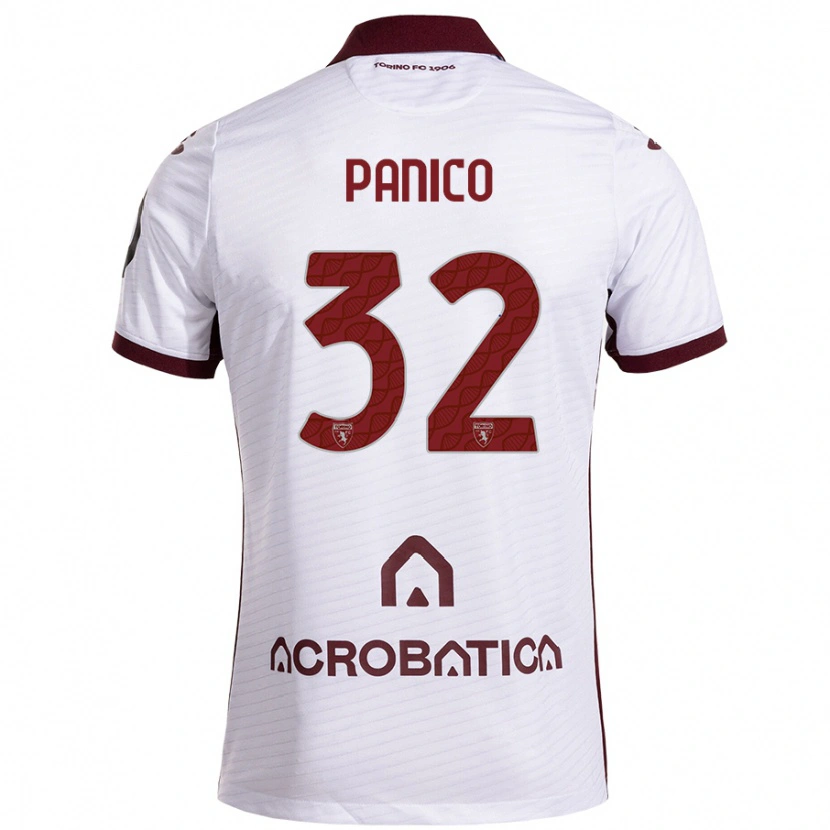 Danxen Barn Patrizia Panico #32 Hvit Rødbrun Bortetrøye Drakt Trøye 2024/25 Skjorter T-Skjorte