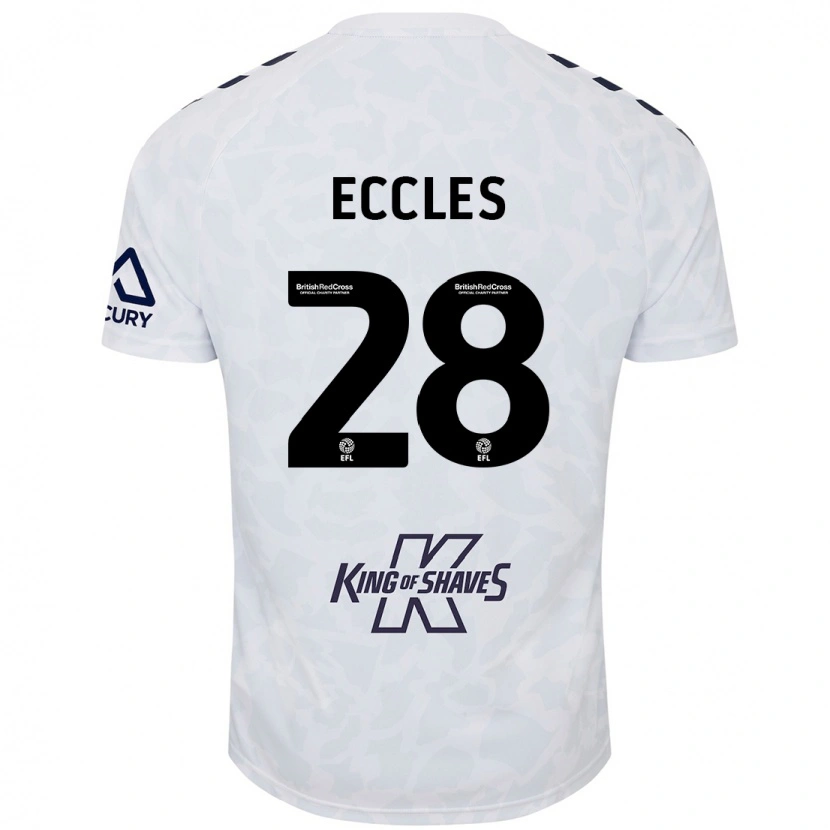 Danxen Barn Josh Eccles #28 Hvit Bortetrøye Drakt Trøye 2024/25 Skjorter T-Skjorte