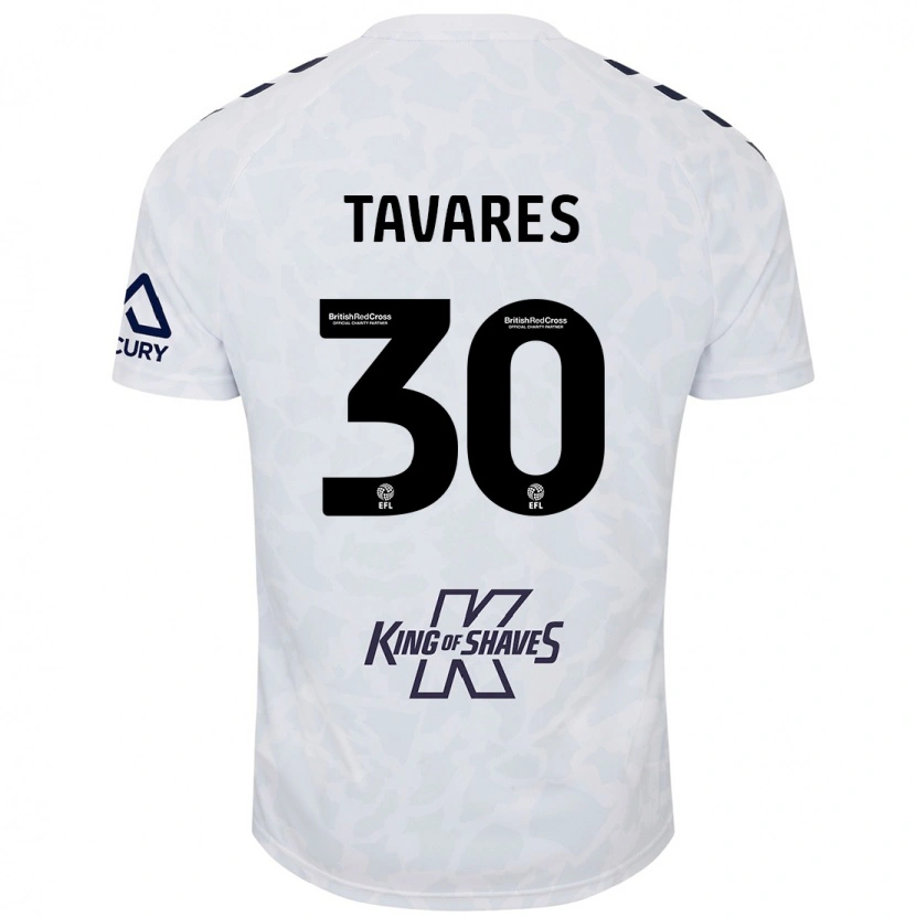Danxen Barn Fábio Tavares #30 Hvit Bortetrøye Drakt Trøye 2024/25 Skjorter T-Skjorte