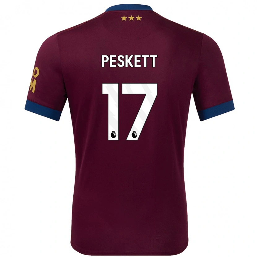 Danxen Barn Sophie Peskett #17 Brun Bortetrøye Drakt Trøye 2024/25 Skjorter T-Skjorte