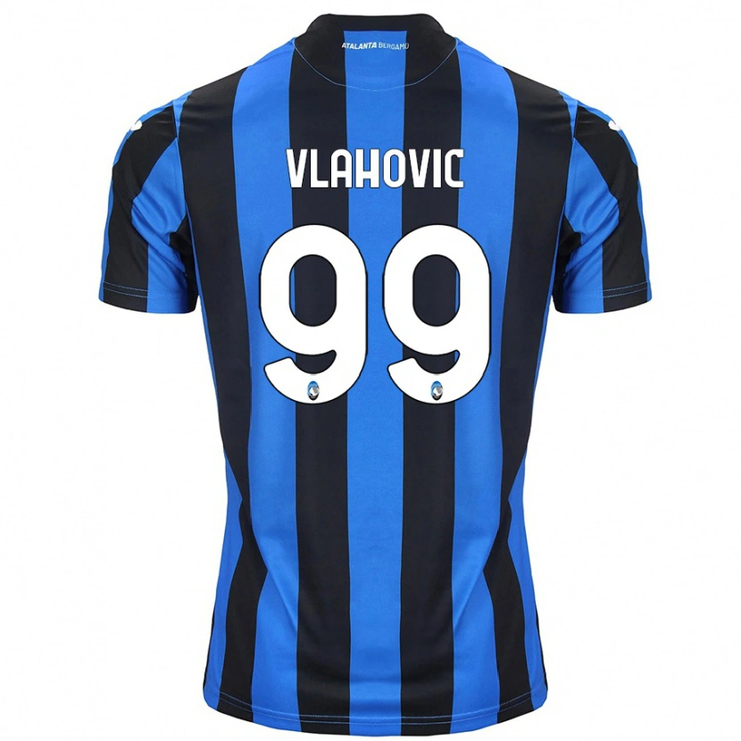 Danxen Mann Vanja Vlahovic #99 Blå Svart Hjemmetrøye Drakt Trøye 2024/25 Skjorter T-Skjorte