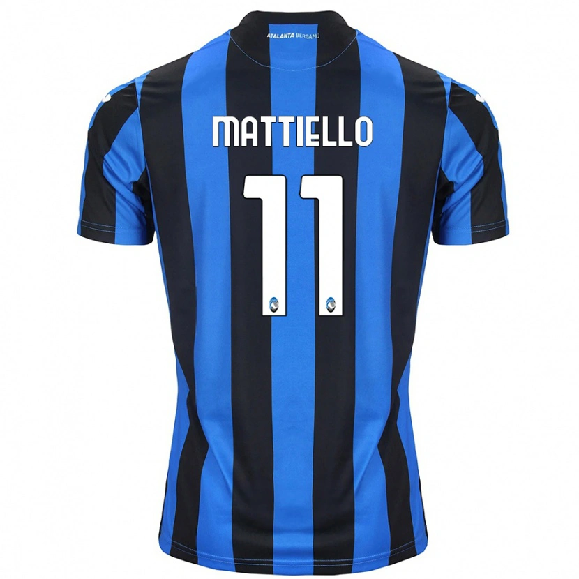Danxen Mann Federico Mattiello #11 Blå Svart Hjemmetrøye Drakt Trøye 2024/25 Skjorter T-Skjorte