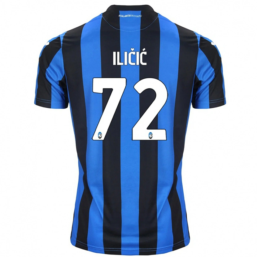 Danxen Mann Josip Ilicic #72 Blå Svart Hjemmetrøye Drakt Trøye 2024/25 Skjorter T-Skjorte
