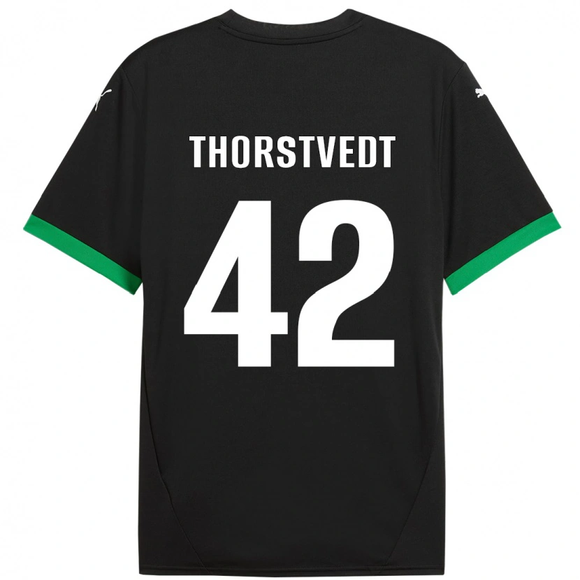 Danxen Mann Kristian Thorstvedt #42 Svart Mørkegrønn Hjemmetrøye Drakt Trøye 2024/25 Skjorter T-Skjorte