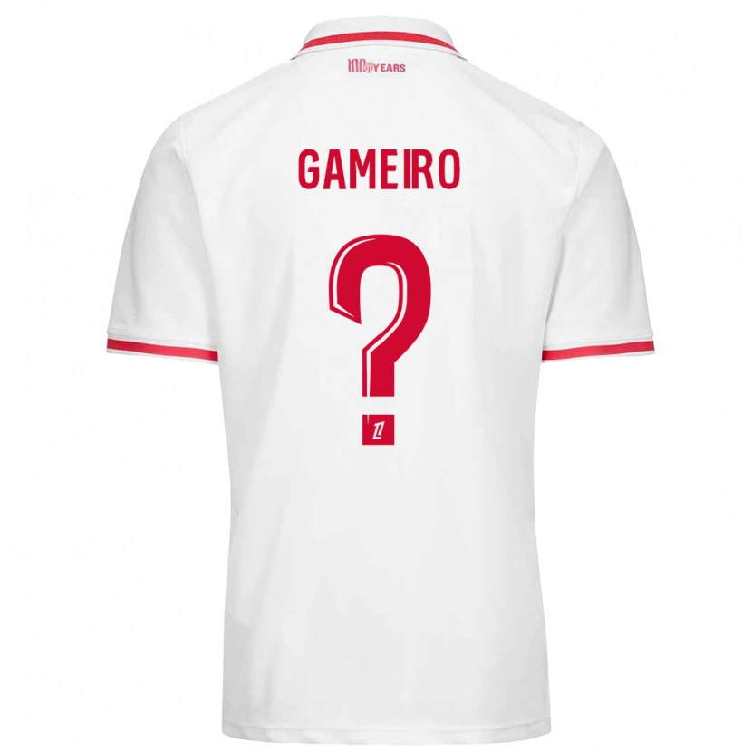 Danxen Mann Benoît Gameiro #0 Hvit Rød Hjemmetrøye Drakt Trøye 2024/25 Skjorter T-Skjorte