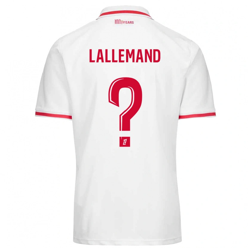 Danxen Mann Nassim Lallemand #0 Hvit Rød Hjemmetrøye Drakt Trøye 2024/25 Skjorter T-Skjorte
