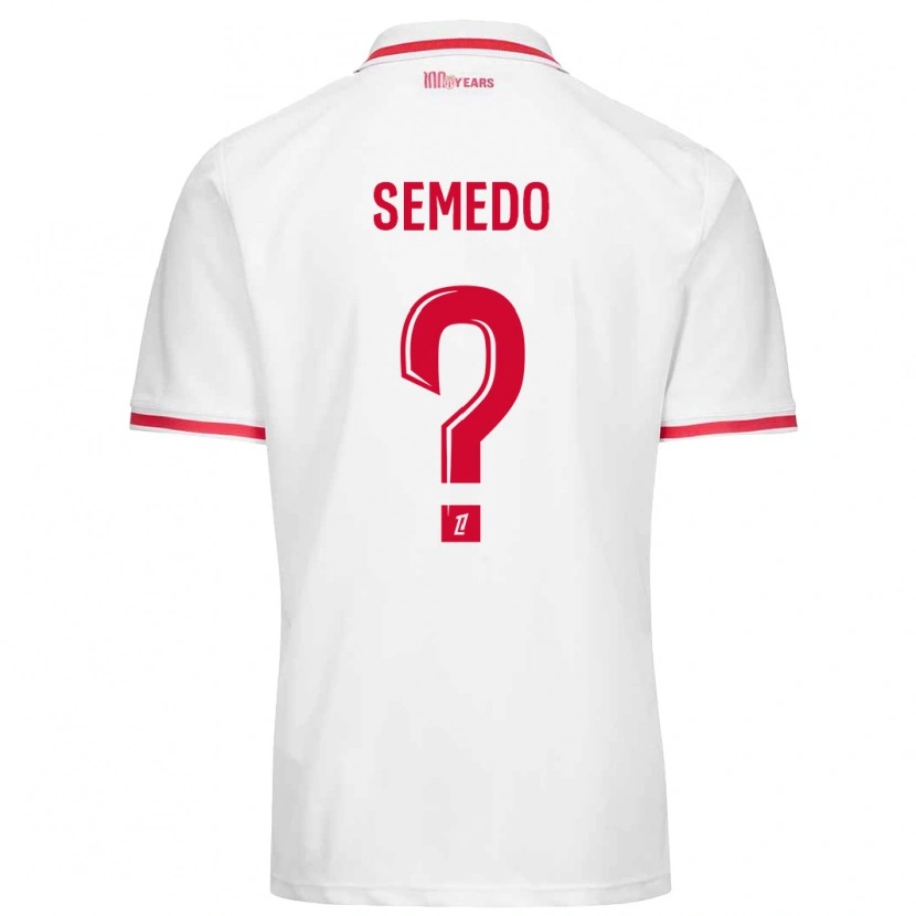 Danxen Mann Jordan Semedo #0 Hvit Rød Hjemmetrøye Drakt Trøye 2024/25 Skjorter T-Skjorte