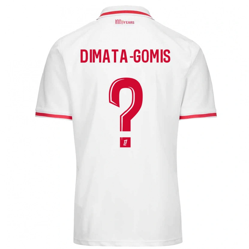 Danxen Mann Kamron Dimata-Gomis #0 Hvit Rød Hjemmetrøye Drakt Trøye 2024/25 Skjorter T-Skjorte