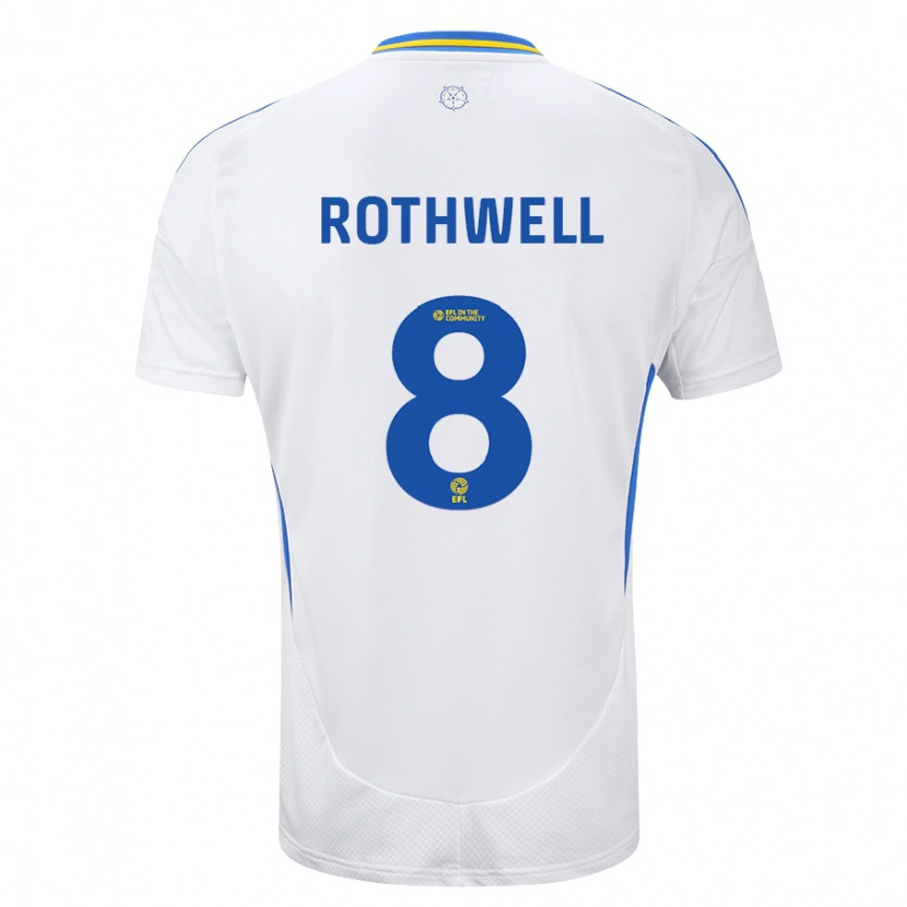 Danxen Mann Joe Rothwell #8 Hvit Blå Hjemmetrøye Drakt Trøye 2024/25 Skjorter T-Skjorte