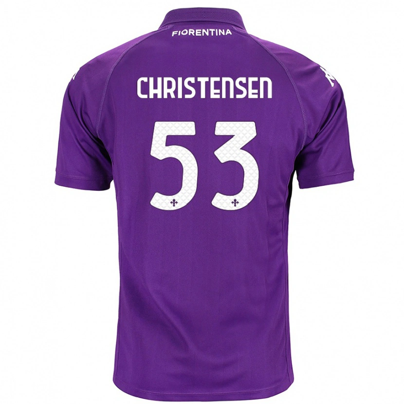 Danxen Mann Oliver Christensen #53 Lilla Hjemmetrøye Drakt Trøye 2024/25 Skjorter T-Skjorte