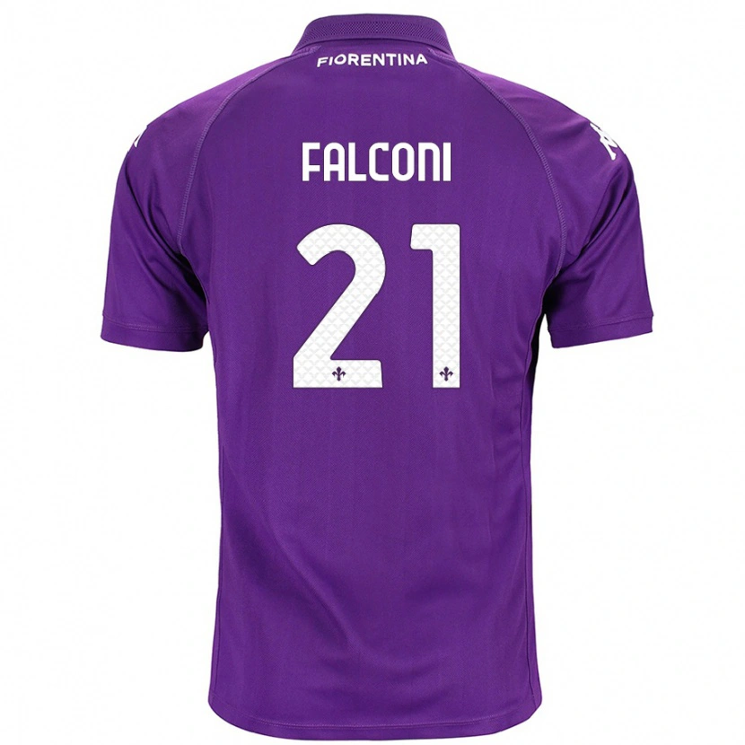 Danxen Mann Niccolò Falconi #21 Lilla Hjemmetrøye Drakt Trøye 2024/25 Skjorter T-Skjorte
