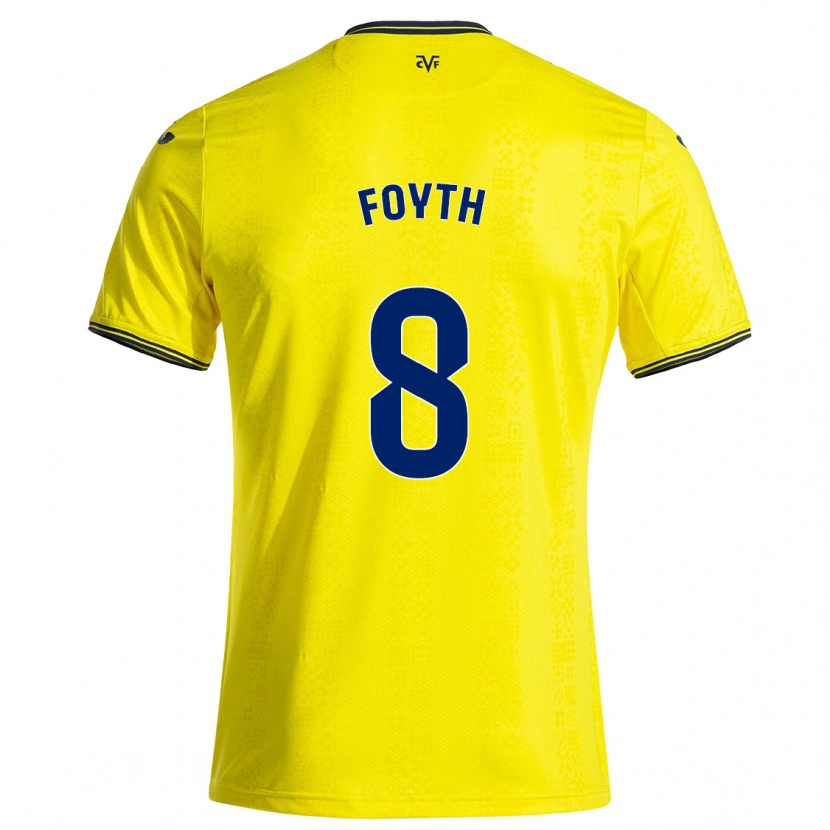 Danxen Mann Juan Foyth #8 Gul Svart Hjemmetrøye Drakt Trøye 2024/25 Skjorter T-Skjorte