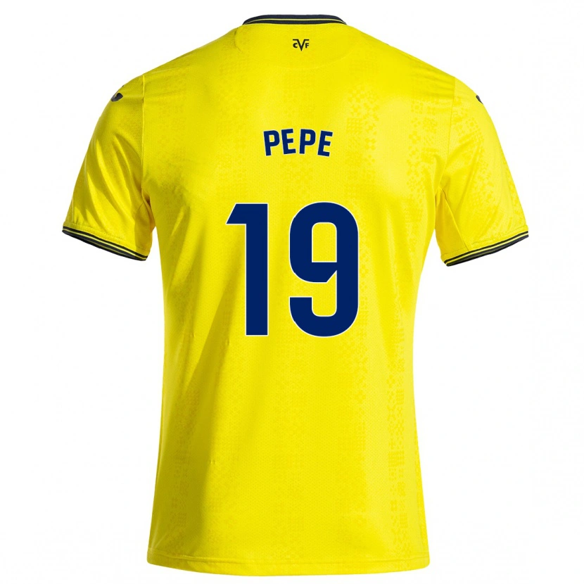 Danxen Mann Nicolas Pépé #19 Gul Svart Hjemmetrøye Drakt Trøye 2024/25 Skjorter T-Skjorte