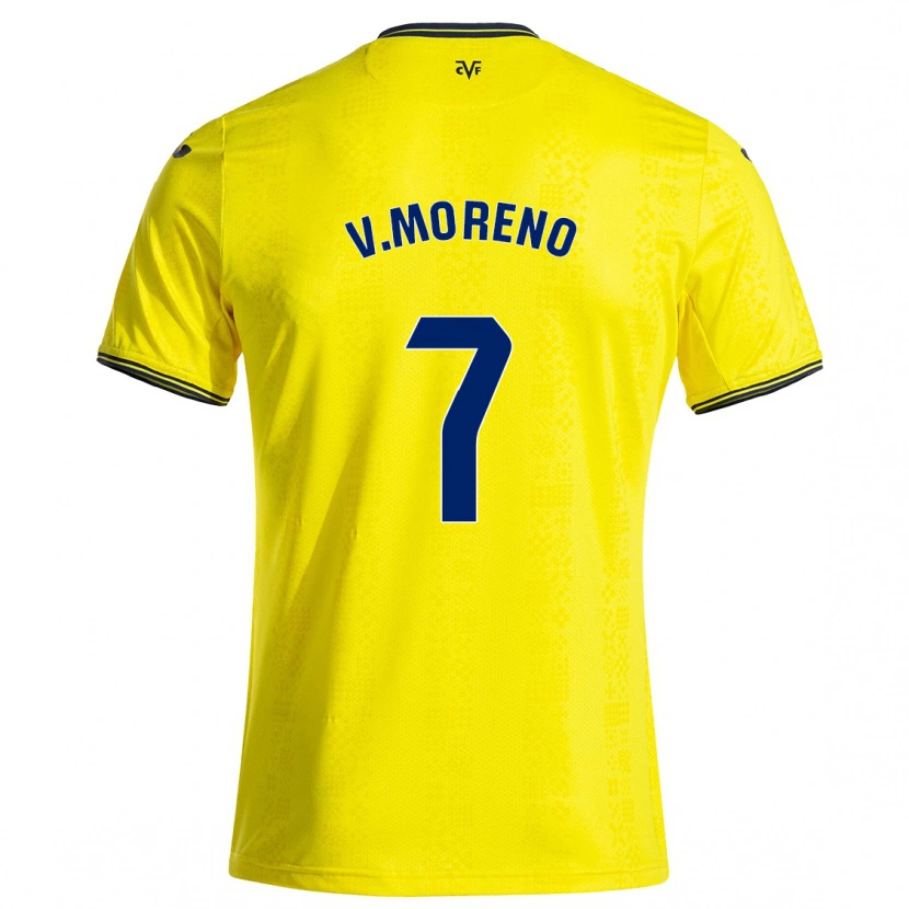 Danxen Mann Víctor Moreno #7 Gul Svart Hjemmetrøye Drakt Trøye 2024/25 Skjorter T-Skjorte