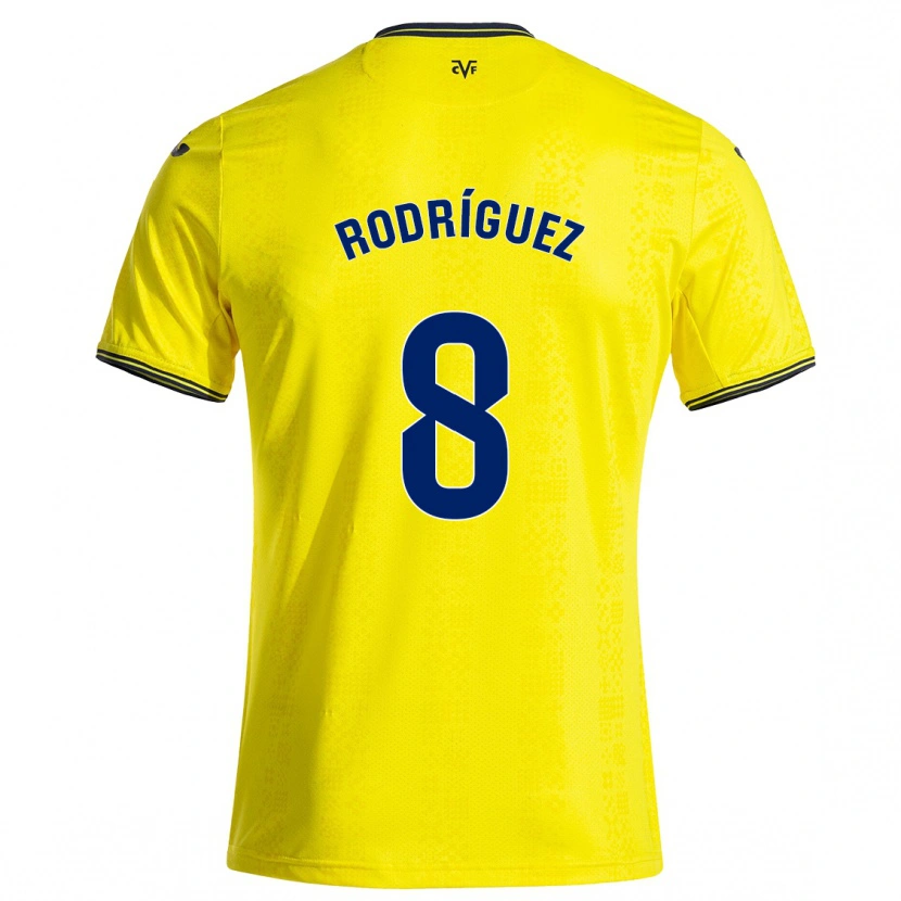 Danxen Mann Unai Rodríguez #8 Gul Svart Hjemmetrøye Drakt Trøye 2024/25 Skjorter T-Skjorte