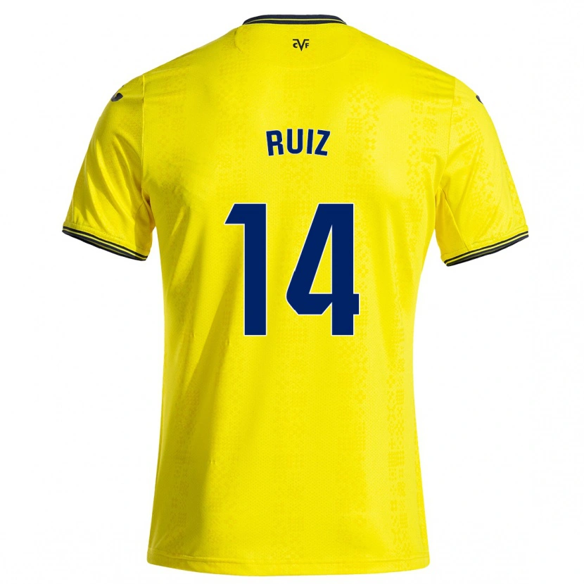 Danxen Mann Adri Ruiz #14 Gul Svart Hjemmetrøye Drakt Trøye 2024/25 Skjorter T-Skjorte