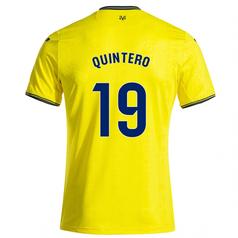Danxen Mann Luis Quintero #19 Gul Svart Hjemmetrøye Drakt Trøye 2024/25 Skjorter T-Skjorte