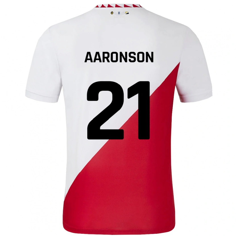 Danxen Mann Paxten Aaronson #21 Hvit Rød Hjemmetrøye Drakt Trøye 2024/25 Skjorter T-Skjorte