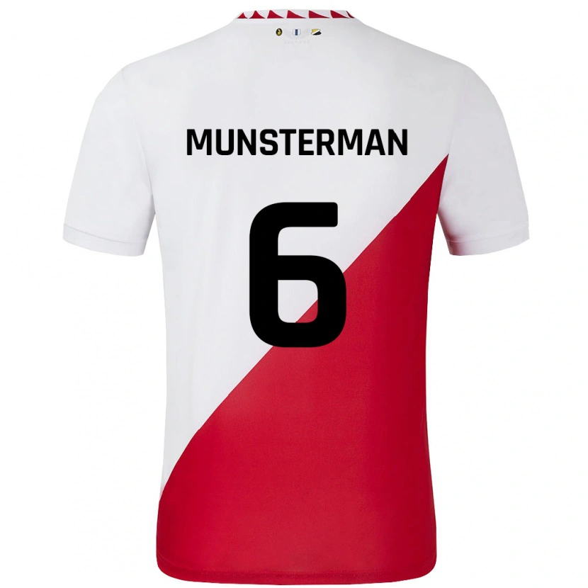 Danxen Mann Marthe Munsterman #6 Hvit Rød Hjemmetrøye Drakt Trøye 2024/25 Skjorter T-Skjorte