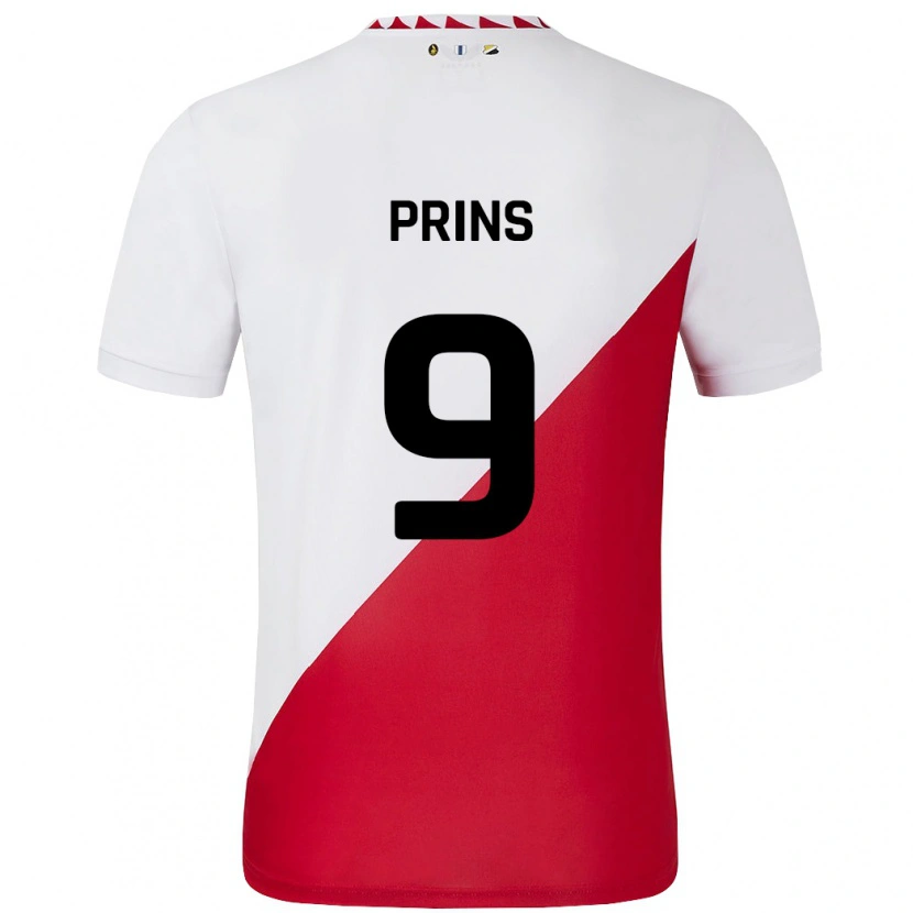 Danxen Mann Femke Prins #9 Hvit Rød Hjemmetrøye Drakt Trøye 2024/25 Skjorter T-Skjorte