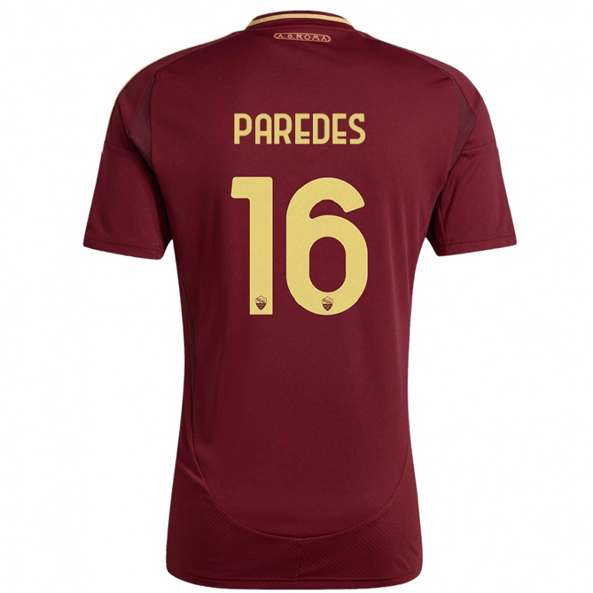 Danxen Mann Leandro Paredes #16 Rødt Brunt Gull Hjemmetrøye Drakt Trøye 2024/25 Skjorter T-Skjorte