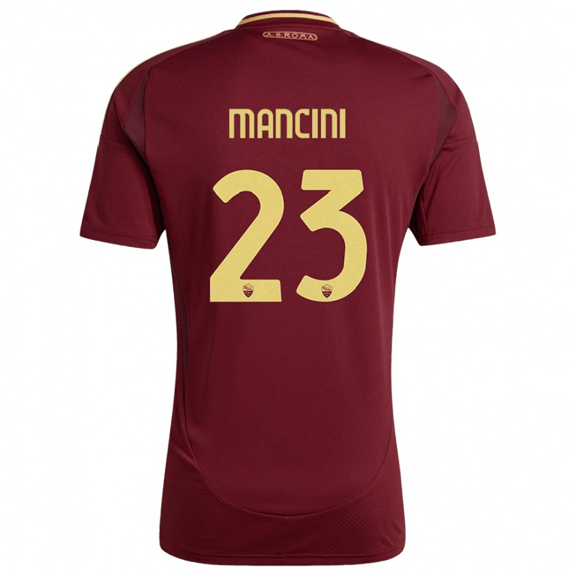 Danxen Mann Gianluca Mancini #23 Rødt Brunt Gull Hjemmetrøye Drakt Trøye 2024/25 Skjorter T-Skjorte