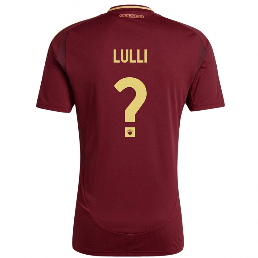 Danxen Mann Emanuele Lulli #0 Rødt Brunt Gull Hjemmetrøye Drakt Trøye 2024/25 Skjorter T-Skjorte