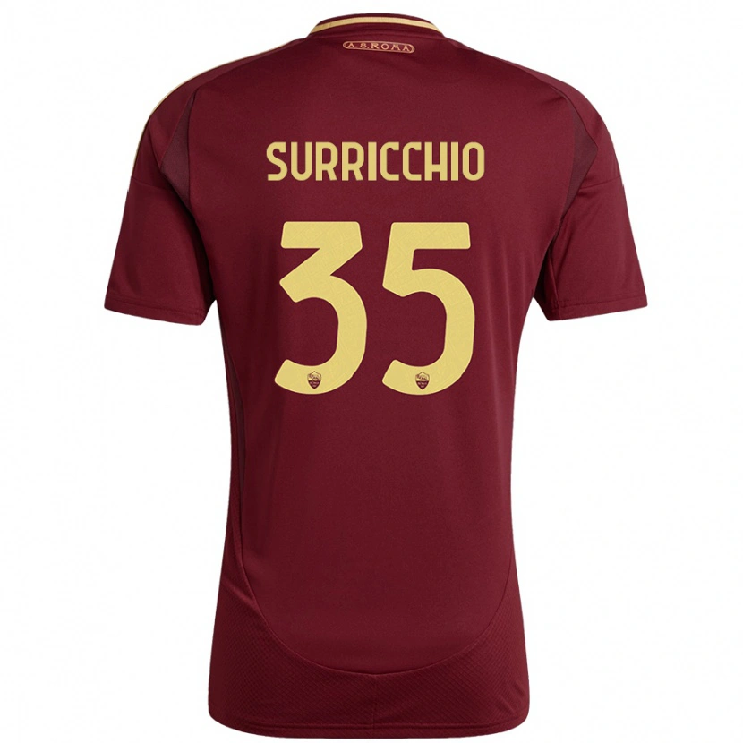 Danxen Mann Jacopo Surricchio #35 Rødt Brunt Gull Hjemmetrøye Drakt Trøye 2024/25 Skjorter T-Skjorte