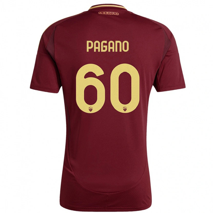 Danxen Mann Riccardo Pagano #60 Rødt Brunt Gull Hjemmetrøye Drakt Trøye 2024/25 Skjorter T-Skjorte