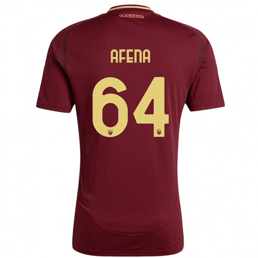 Danxen Mann Felix Afena-Gyan #64 Rødt Brunt Gull Hjemmetrøye Drakt Trøye 2024/25 Skjorter T-Skjorte