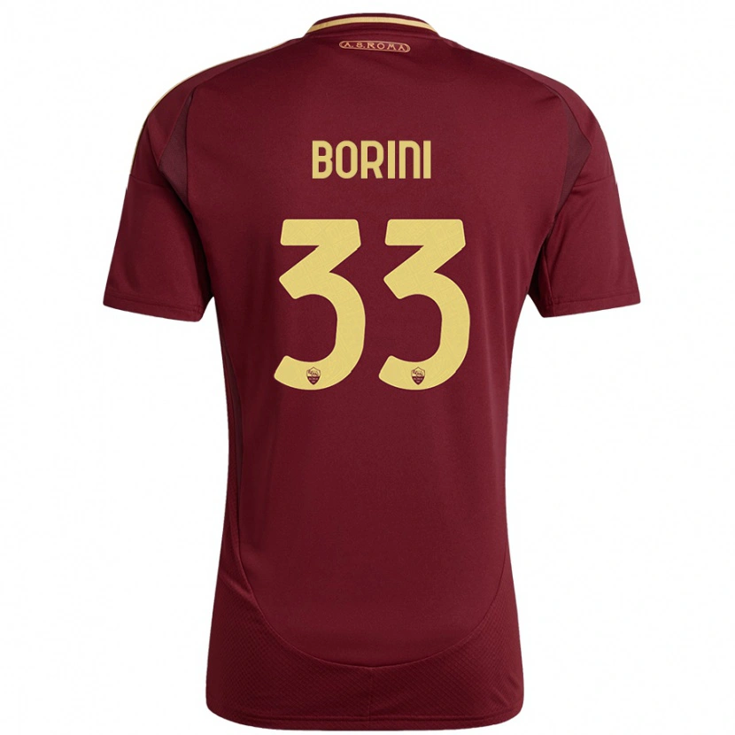 Danxen Mann Joyce Borini #33 Rødt Brunt Gull Hjemmetrøye Drakt Trøye 2024/25 Skjorter T-Skjorte
