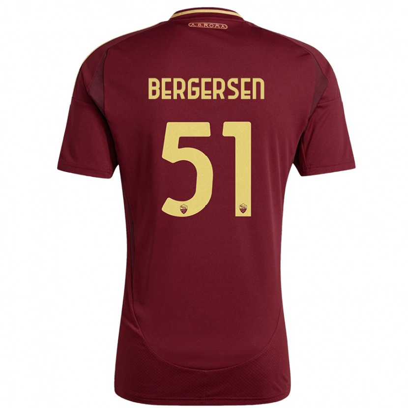 Danxen Mann Mina Bergersen #51 Rødt Brunt Gull Hjemmetrøye Drakt Trøye 2024/25 Skjorter T-Skjorte