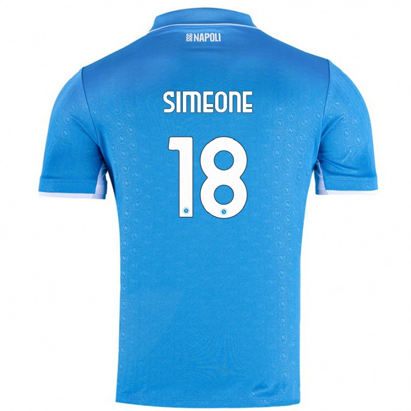 Danxen Mann Giovanni Simeone #18 Himmelblå Hjemmetrøye Drakt Trøye 2024/25 Skjorter T-Skjorte