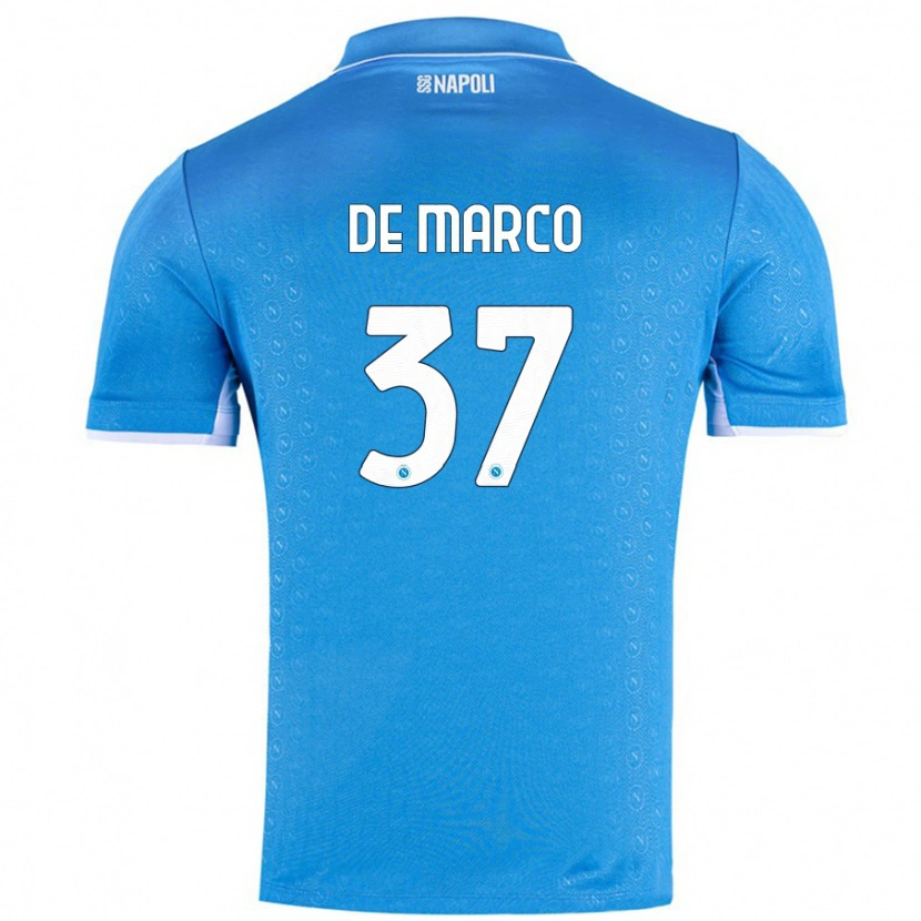 Danxen Mann Francesco De Marco #37 Himmelblå Hjemmetrøye Drakt Trøye 2024/25 Skjorter T-Skjorte