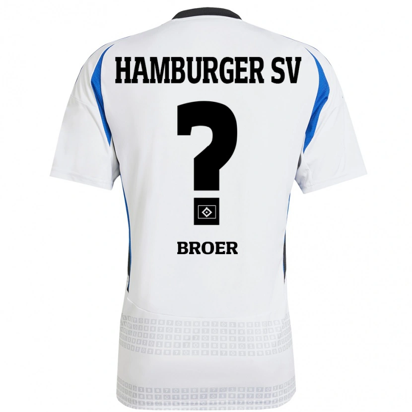 Danxen Mann Yannick Tim Bröer #0 Hvit Blå Hjemmetrøye Drakt Trøye 2024/25 Skjorter T-Skjorte