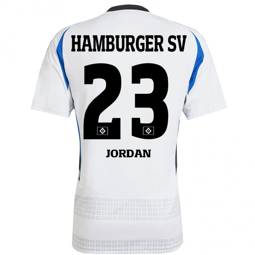 Danxen Mann Dominik Jordan #23 Hvit Blå Hjemmetrøye Drakt Trøye 2024/25 Skjorter T-Skjorte