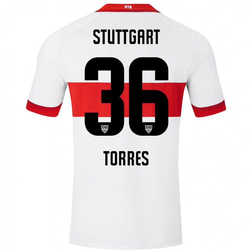 Danxen Mann Yohann Torres #36 Hvit Rød Hjemmetrøye Drakt Trøye 2024/25 Skjorter T-Skjorte
