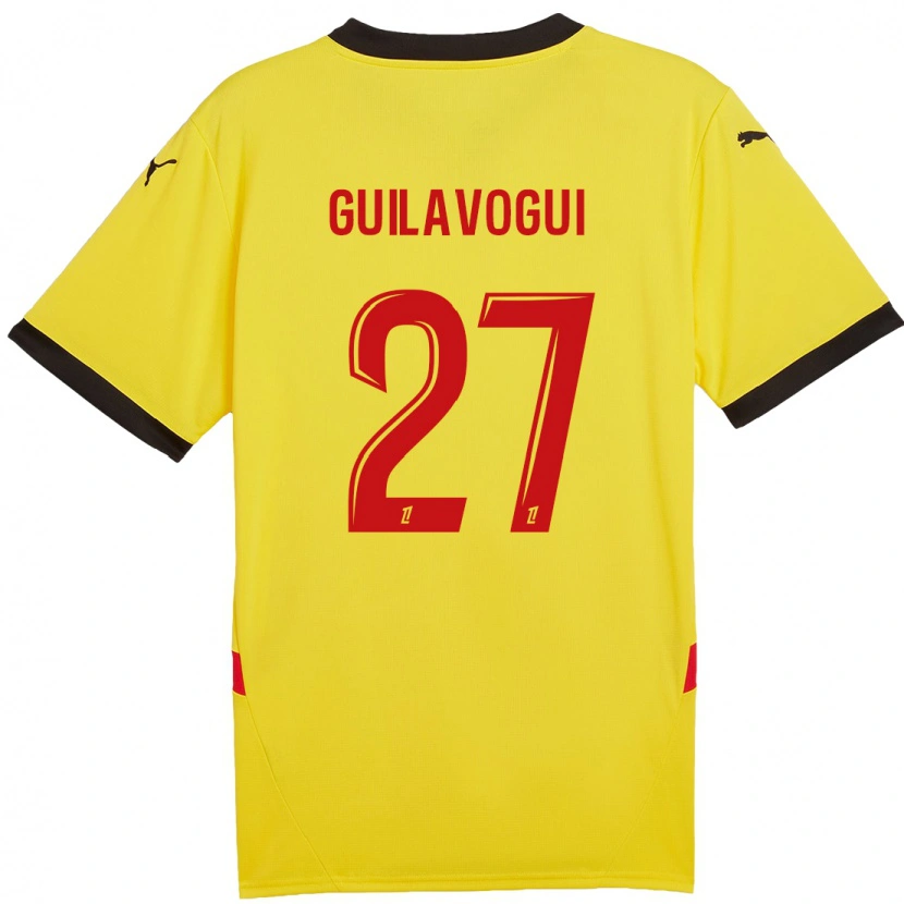 Danxen Mann Morgan Guilavogui #27 Gul Rød Hjemmetrøye Drakt Trøye 2024/25 Skjorter T-Skjorte